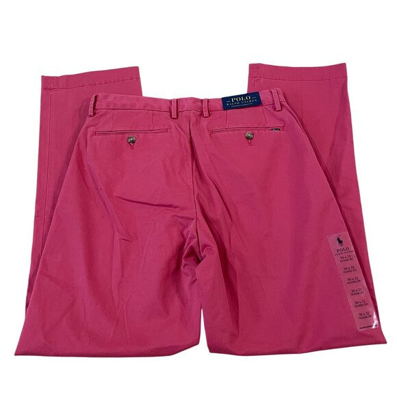 New Polo Ralph Lauren Chino Pants Stretch Classic Fit Men's 30x32 Pink Twill - Picture 4 of 7